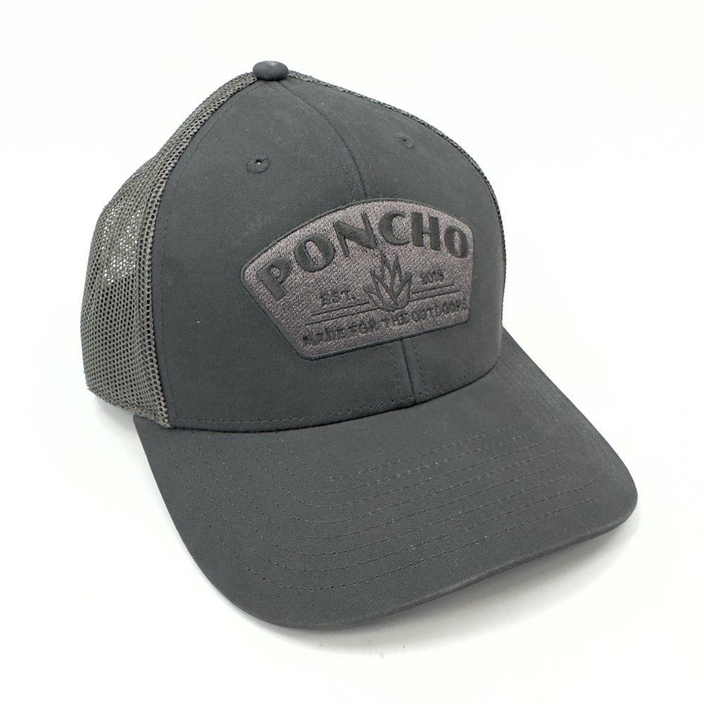 Poncho Outdoors Agave Trucker Hat Grey Snapback Sporty Outdoor One Size